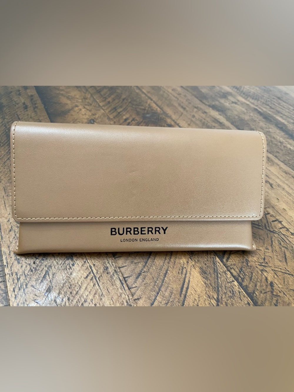 Burberry Beige Leather Logo Sunglasses Case